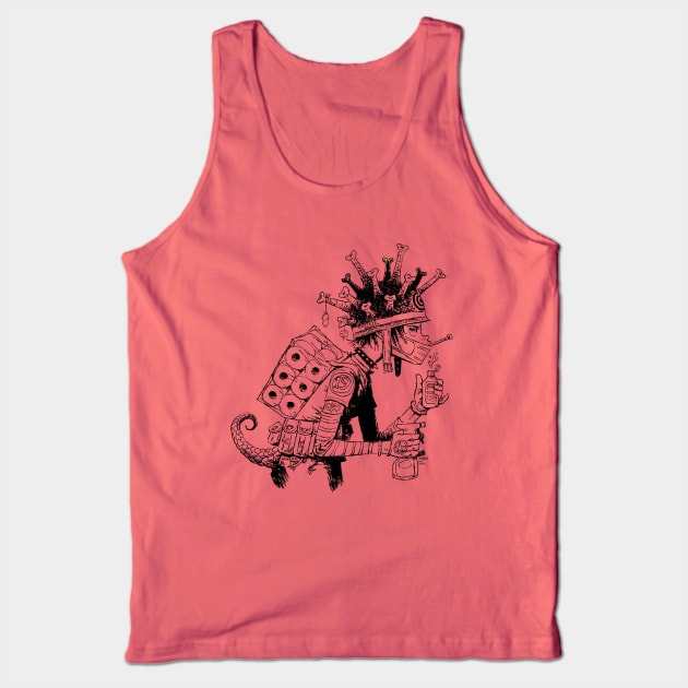 Covid Girl - line only Tank Top by JimBryson